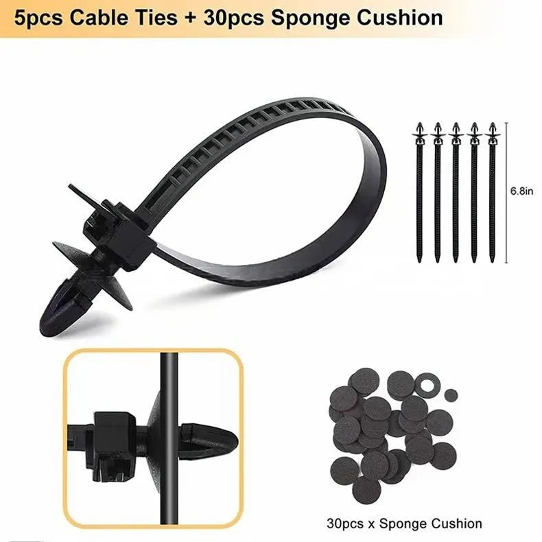 32 kinds car expansion screw kit with PP fastener clips and bumper trim set