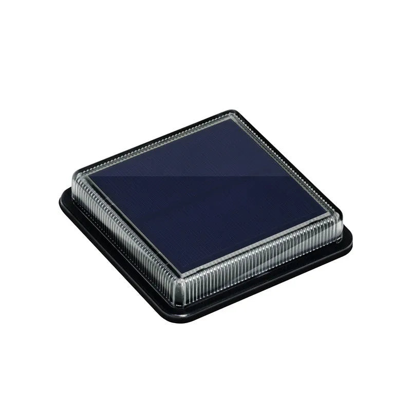 Solar floor tile lamp for outdoor staircase layout with aluminium body and glass shade