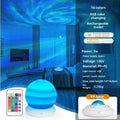 Northern lights projection lamp with star and flame effects, remote control, rechargeable battery and plug-in options, 3W power supply