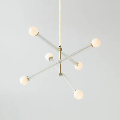 Children's bedroom chandelier with iron construction and LED light in blue green white finish
