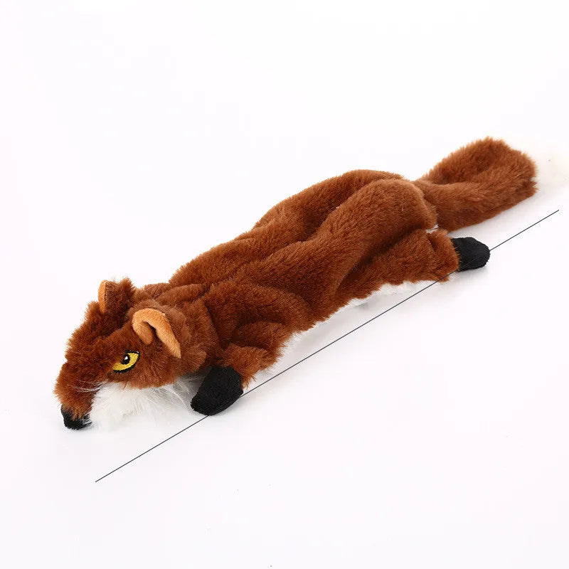 Plush dog chew toy for molar cleaning and anti-biting, animal modelling bite toy in brown or grey