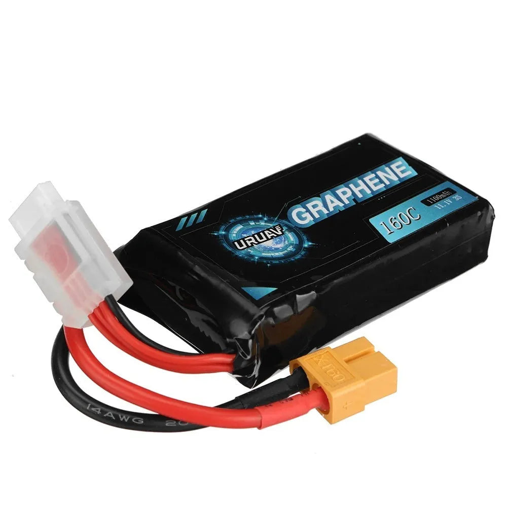 7.4V 1200mAh lithium polymer RC battery for model cars and boats.
