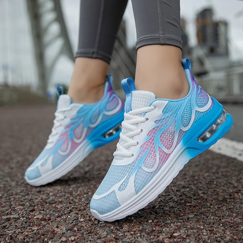 Women's casual mesh sneakers in Pink, Plum Red and Moonlight colours with PU soles