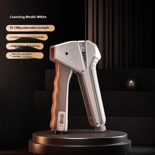 Adjustable hand gripper exercise equipment with mechanical force counter display in multiple colour options