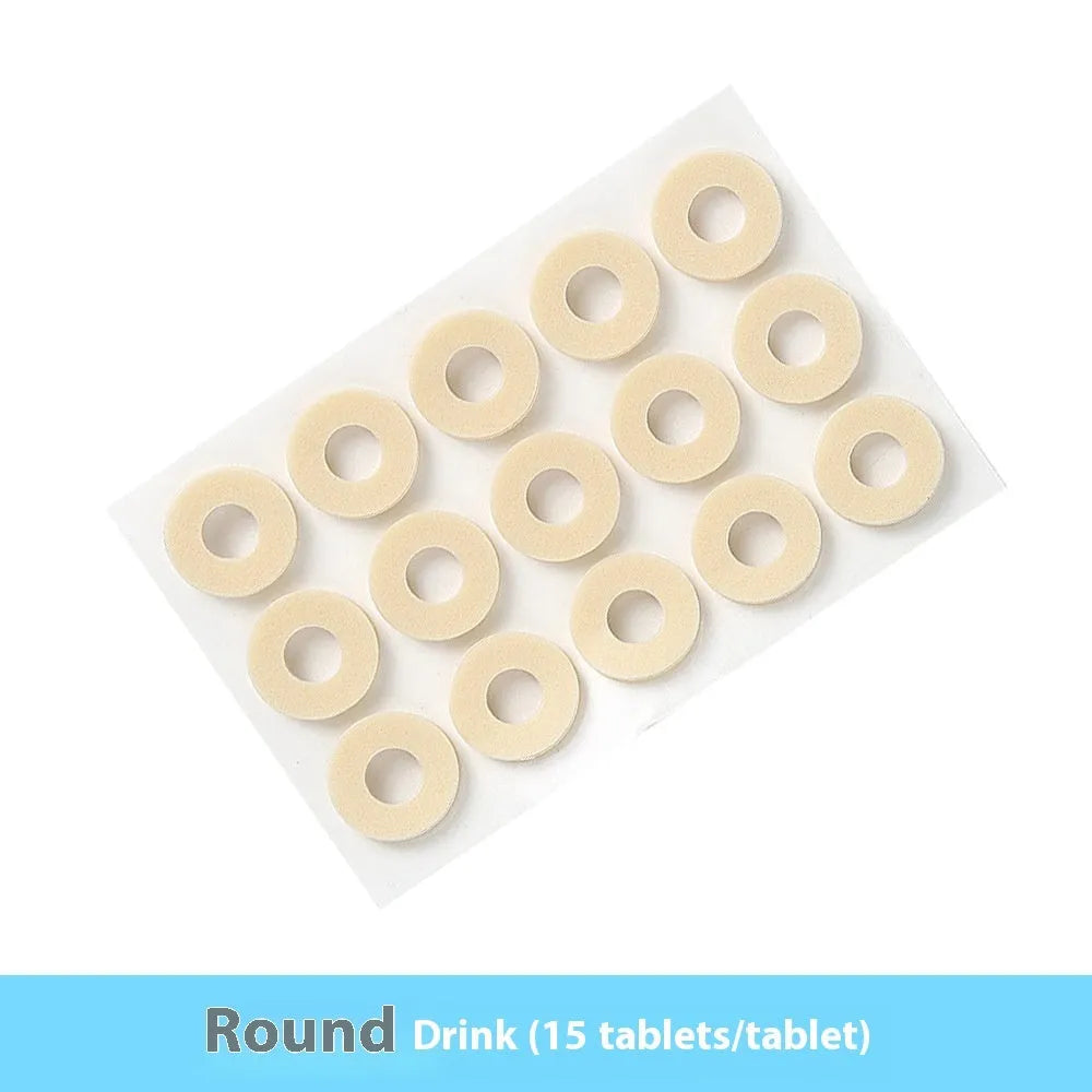 Women's heel corn protectors showing four shapes: large oval, small oval, U-shaped, circular section PU gel pads