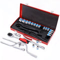 24-piece curved bow car repair wrench set in storage case with chrome vanadium steel sockets