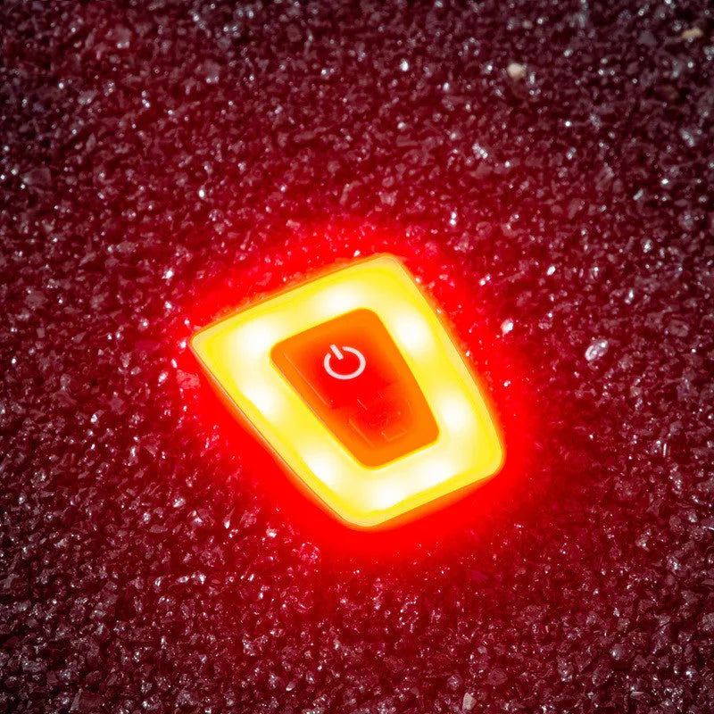 USB rechargeable bicycle taillight with 220mAh battery mounted on a seat tube, white colour