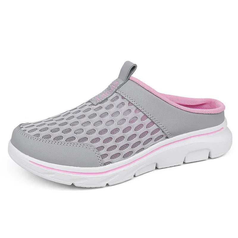 Unisex summer casual non-slip beach sandals with breathable mesh upper, low-top style, sizes 35-48
