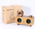 B6 wireless Bluetooth speaker subwoofer with imitation wood finish in dark brown
