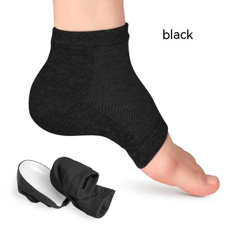 Half insole bionic thickened foot sock in pink, gray, black, and blue on a white background