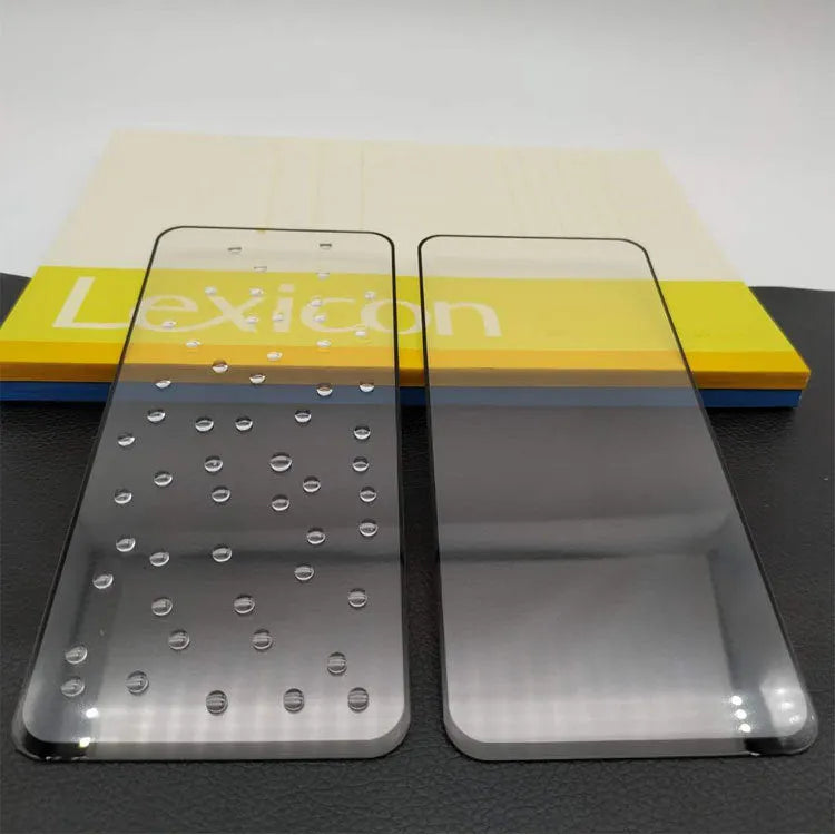 Black tempered glass screen film with rubber screen printing for Realme 8 and Realme 8 Pro