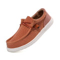 Men's casual canvas shoes in orange with round toe design and coloured mosaic detailing