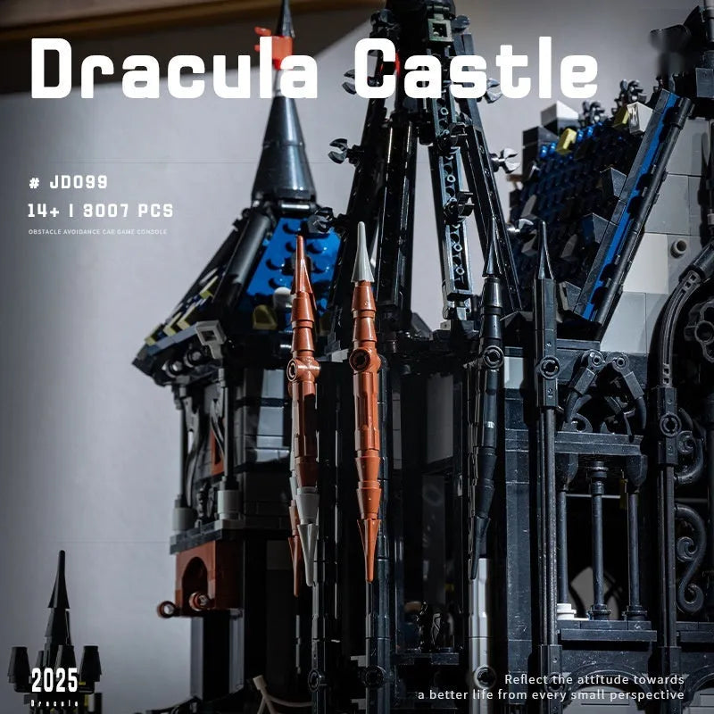 Horror Horror European retro castle building blocks set in JD099 colour, small plastic pieces for assembly