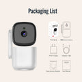 White PTZ home camera with 1080P clarity, night vision, WiFi, and screw fixed bracket for indoor monitoring