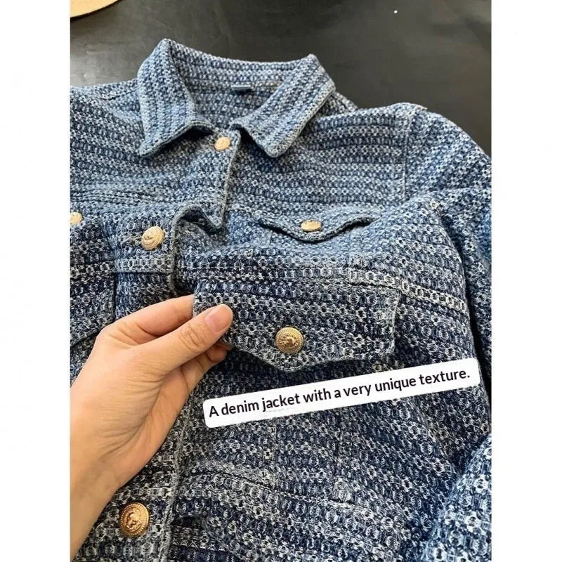 Women's long-sleeve denim jacket in picture colour, cotton main fabric, regular sleeve, sizes S to XL