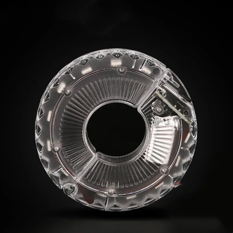 Bicycle wheel light accessory with ABS housing and rubber gaskets for hub mount up to 3 cm