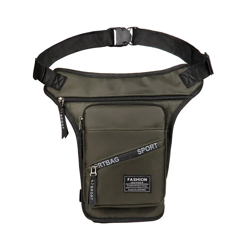 Crossbody cycling leg bag in nylon material with waterproof and anti-theft features