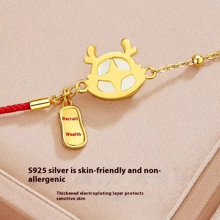 SL173Nafon women's silver dragon zodiac bracelet with electroplated finish and New Chinese style design