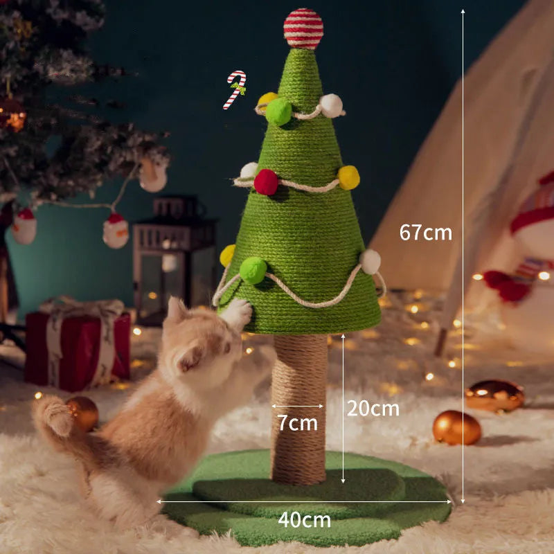 Christmas Minimalist Cat Climbing Frame, sisal, wear resistant, Christmas tree colour, fashion simple style