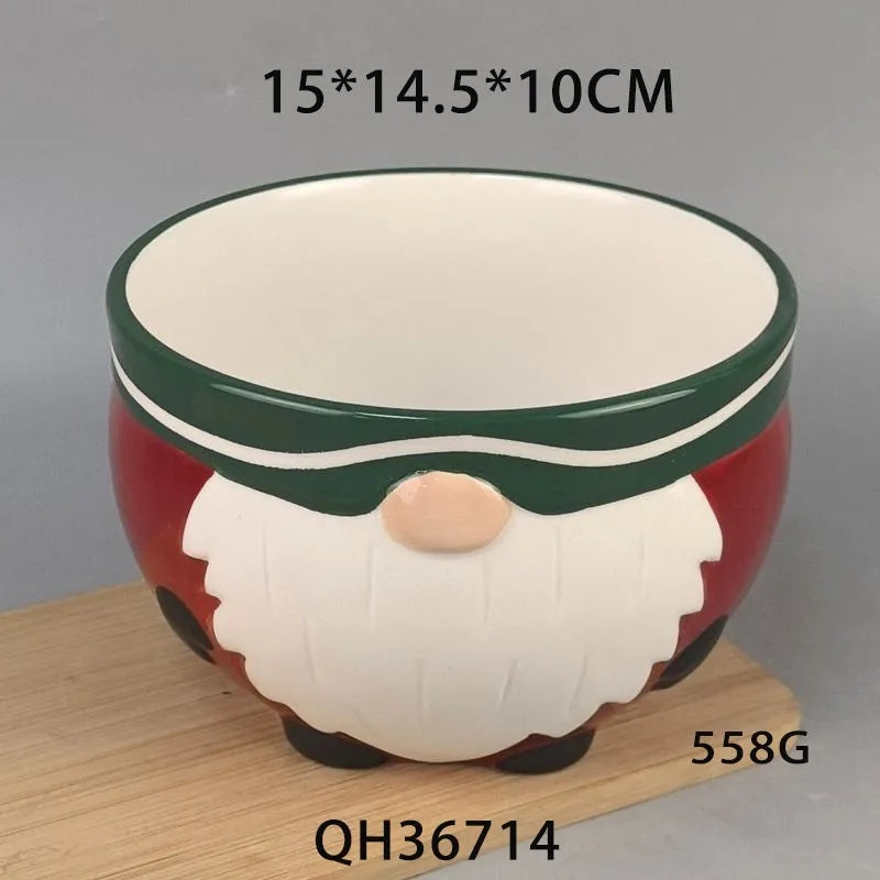 White porcelain Christmas fruit plate snack tray with modern simple design