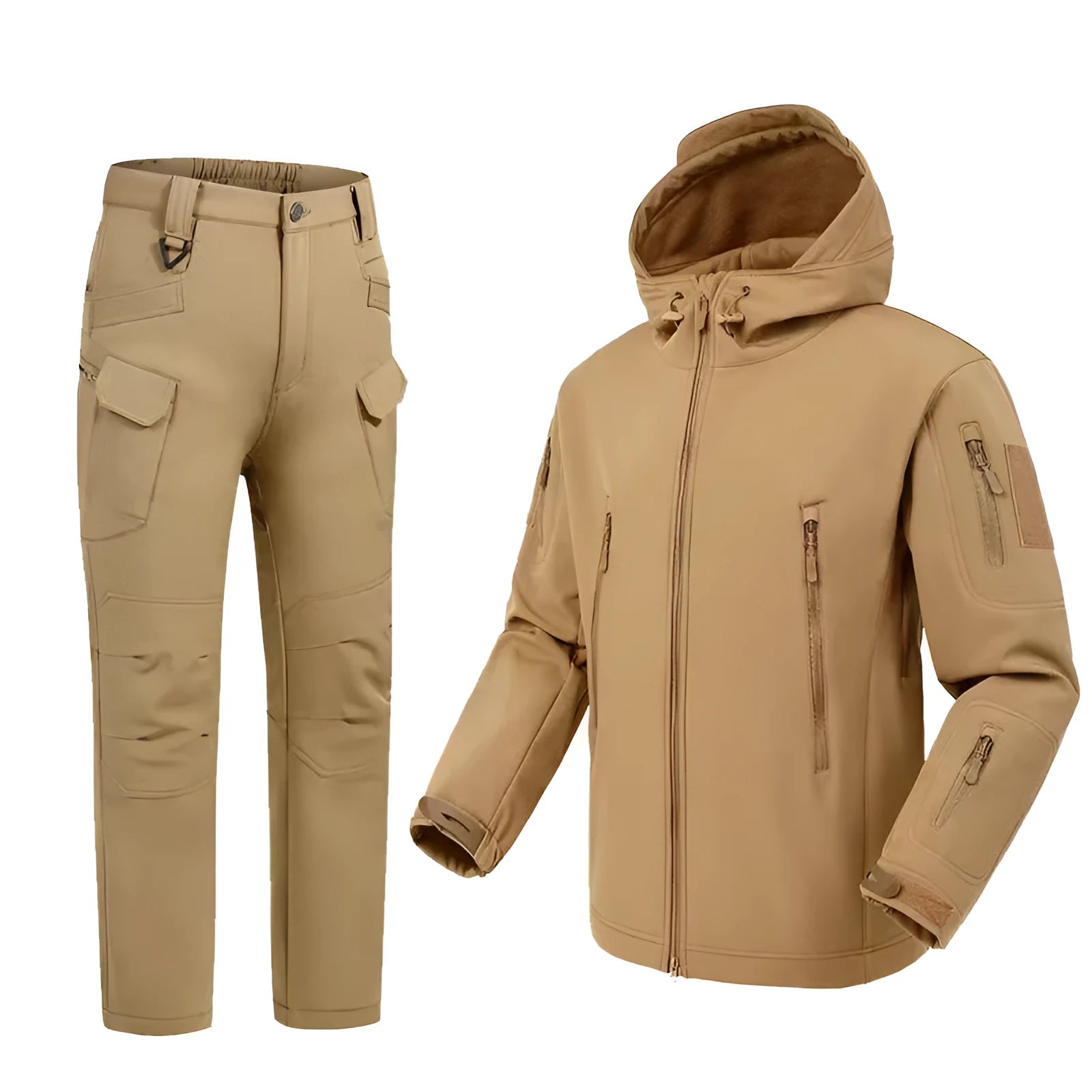 Soft shell shark skin camouflage jacket with fleece lining, non-hooded cardigan style, available in four colours