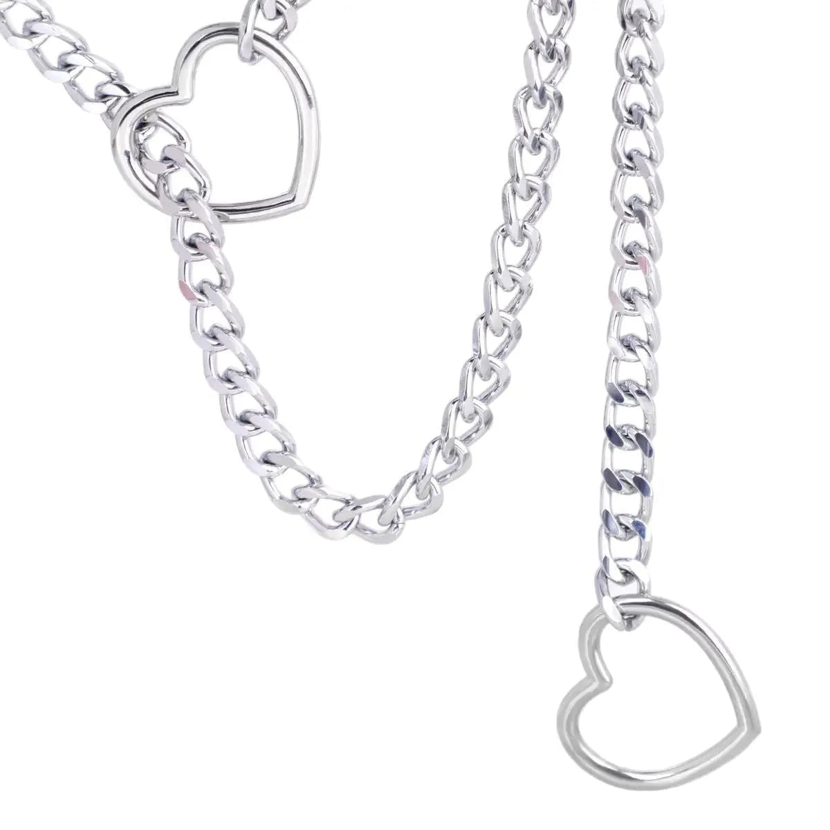 Black Heart PU leather and circle O necklace with copper pendant on a 61-70cm stainless steel chain