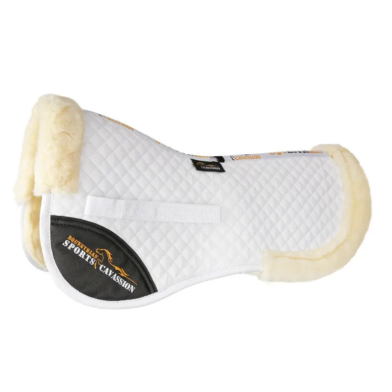 Wool equestrian and cycling saddle pad for shock absorption and waist protection in four colours