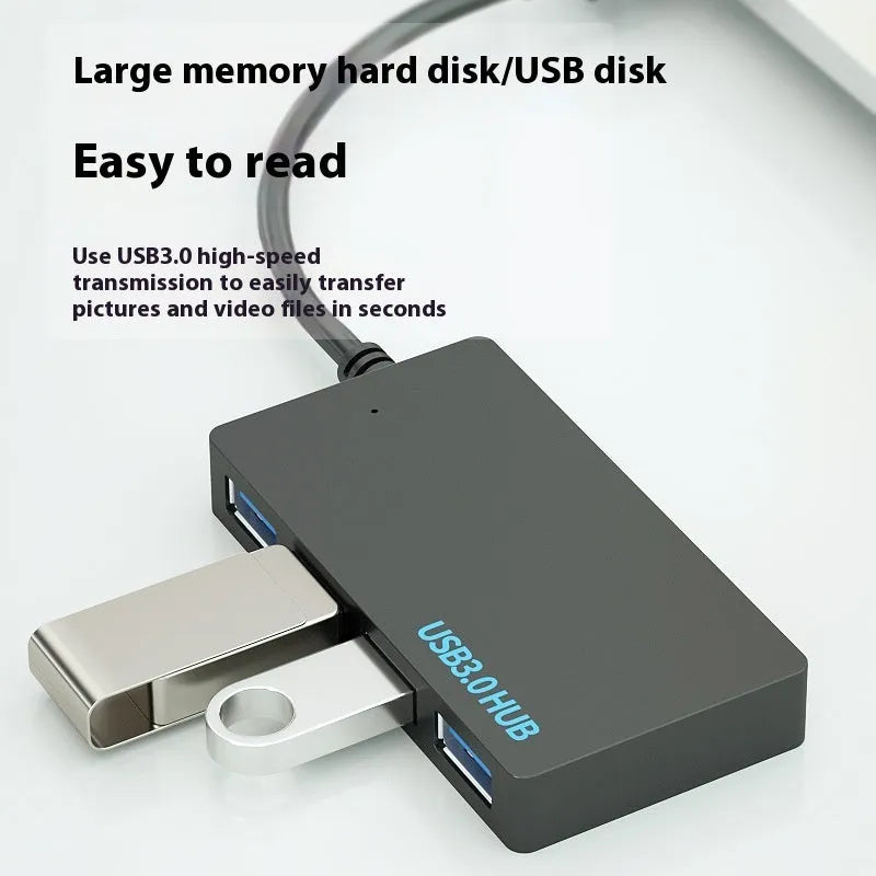 A multi-port USB extender hub with a 20cm cable, showing USB-A and USB-C style options.
