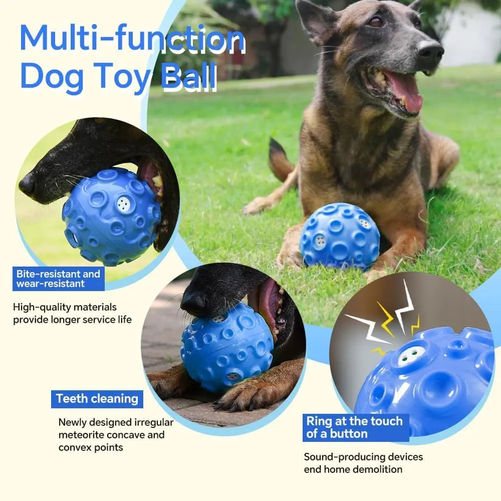 Colourful durable dog chew ball with a bumpy texture for aggressive chewers.
