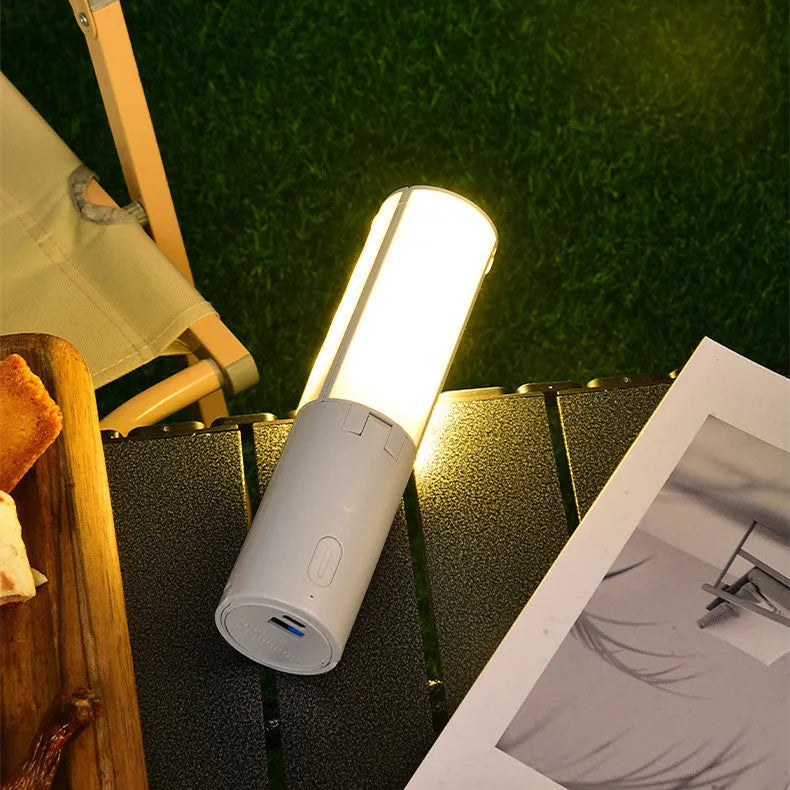 Outdoor multifunctional folding camping light, LED rechargeable with USB charging, 4000mAh battery, key switch