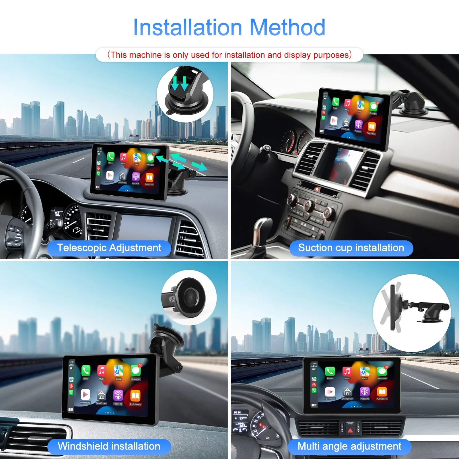 11.3-inch Android car touchscreen display on dashboard with wireless CarPlay and Android Auto shown on screen.