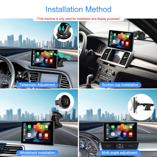 Android car display unit with 11.3-inch touchscreen mounted on vehicle dashboard