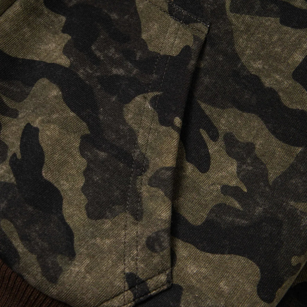 Women's camouflage reversible jacket with detachable fur hood, cotton fabric, regular fit and long sleeves