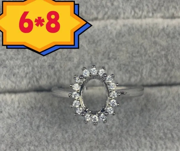 Oval denier ring with five-pointed star ornament in Korean style, copper construction with electroplating.