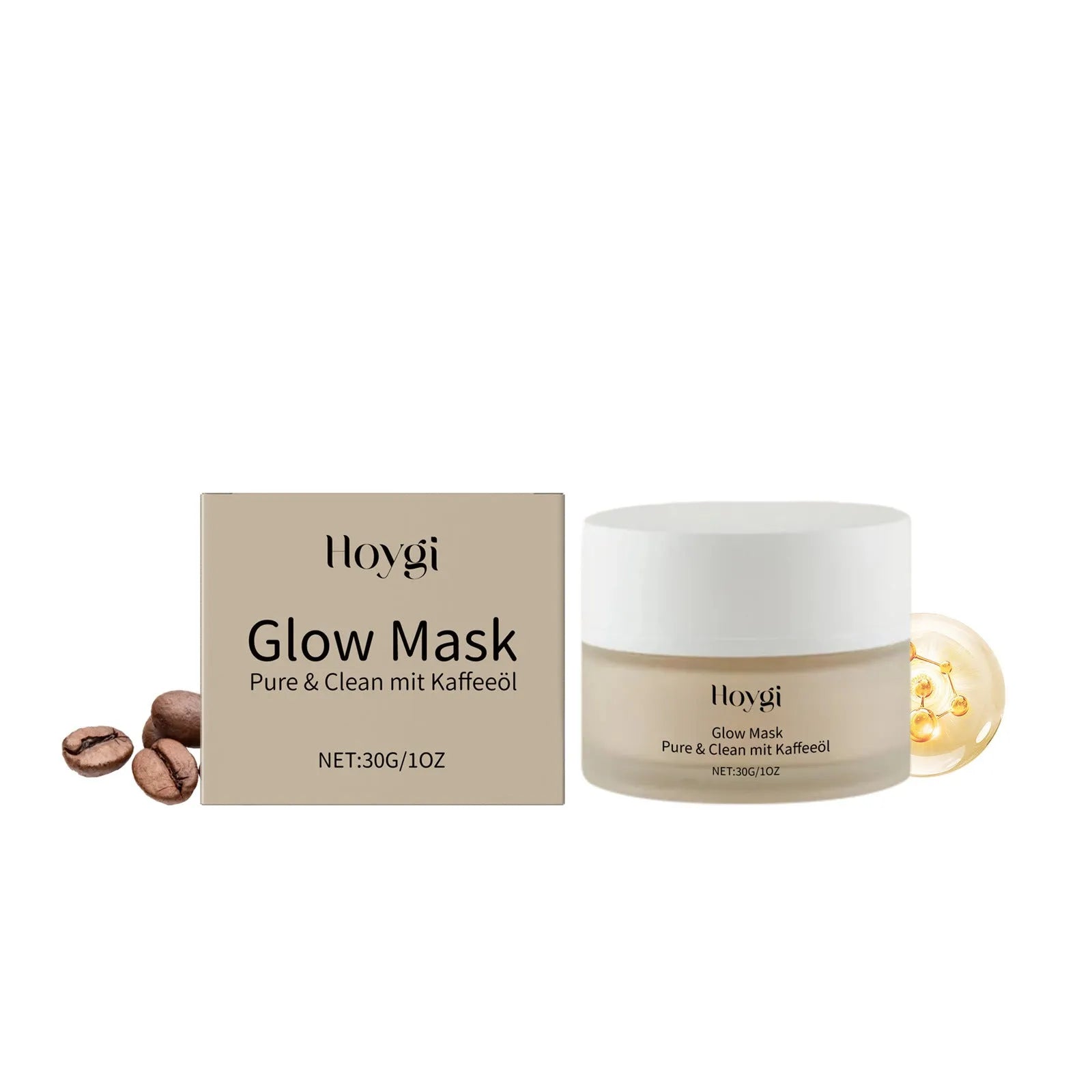 Single-use facial sheet mask for moisturising and brightening, 5.1cm x 3.9cm.