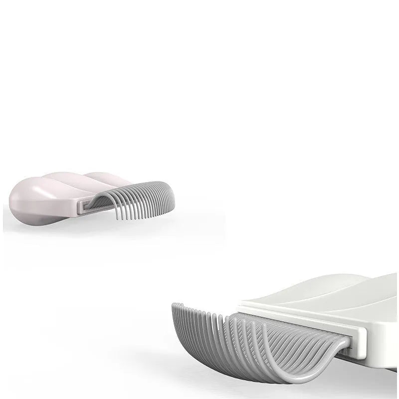 Paw Soft deshedding brush tool for pets in blue, pink, or white, showing 9cm by 9cm head.