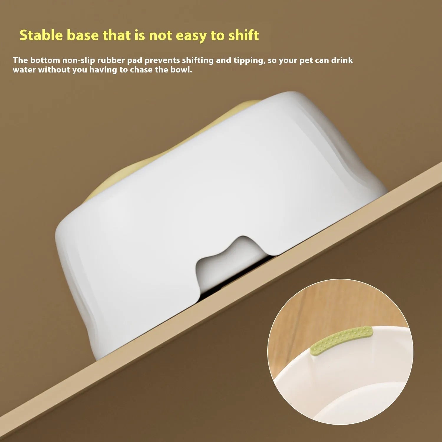 Anti-tumble dog keep dry mouth floating bowl in PP material with 1500ml capacity, shown in simple floating bowl colour