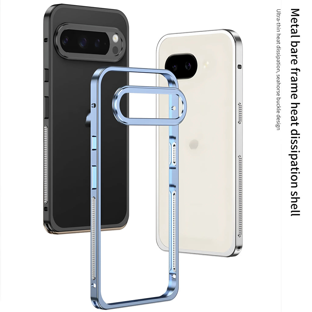 Aluminium heat dissipation phone case for Google Pixel 9 Pro XL with lens protector