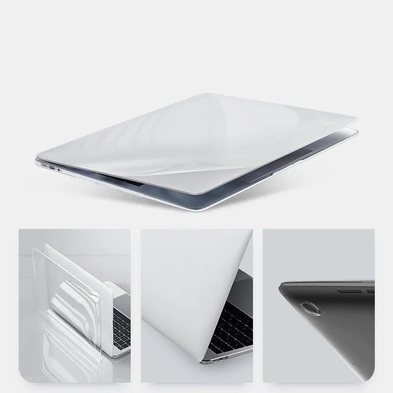 Black PC hard shell protective case for a MacBook Pro laptop