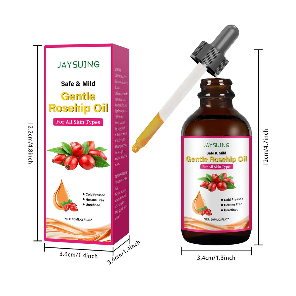 Rose fruit seed facial oil 60ml bottle with rose hip oil and vitamin E for face care