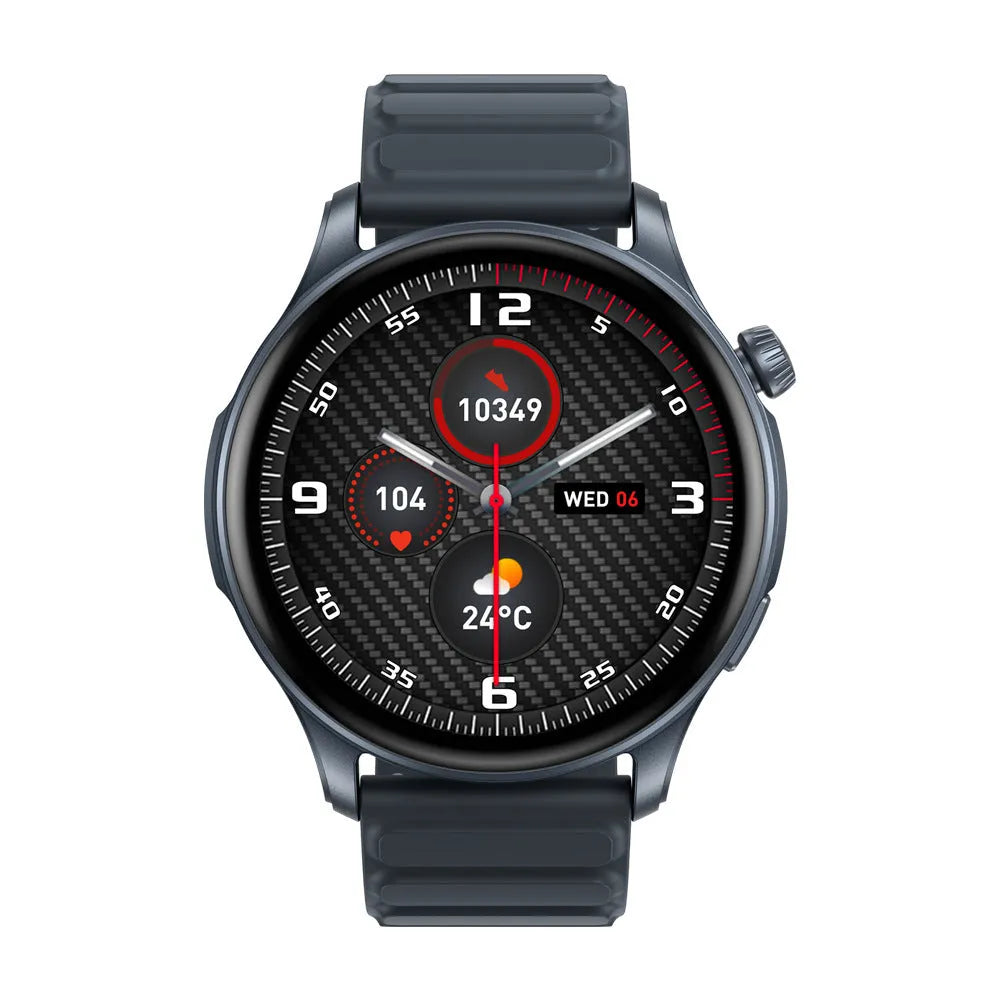 Btalk 3 Pro smart watch in blue, grey, or pink colours showing AMOLED screen and compact case