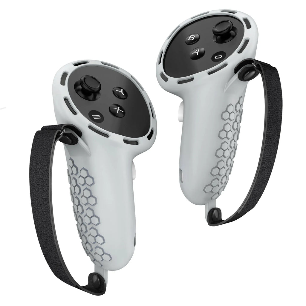 Silicone handle protective sleeves for Meta Quest 3 VR controllers in multiple colour options
