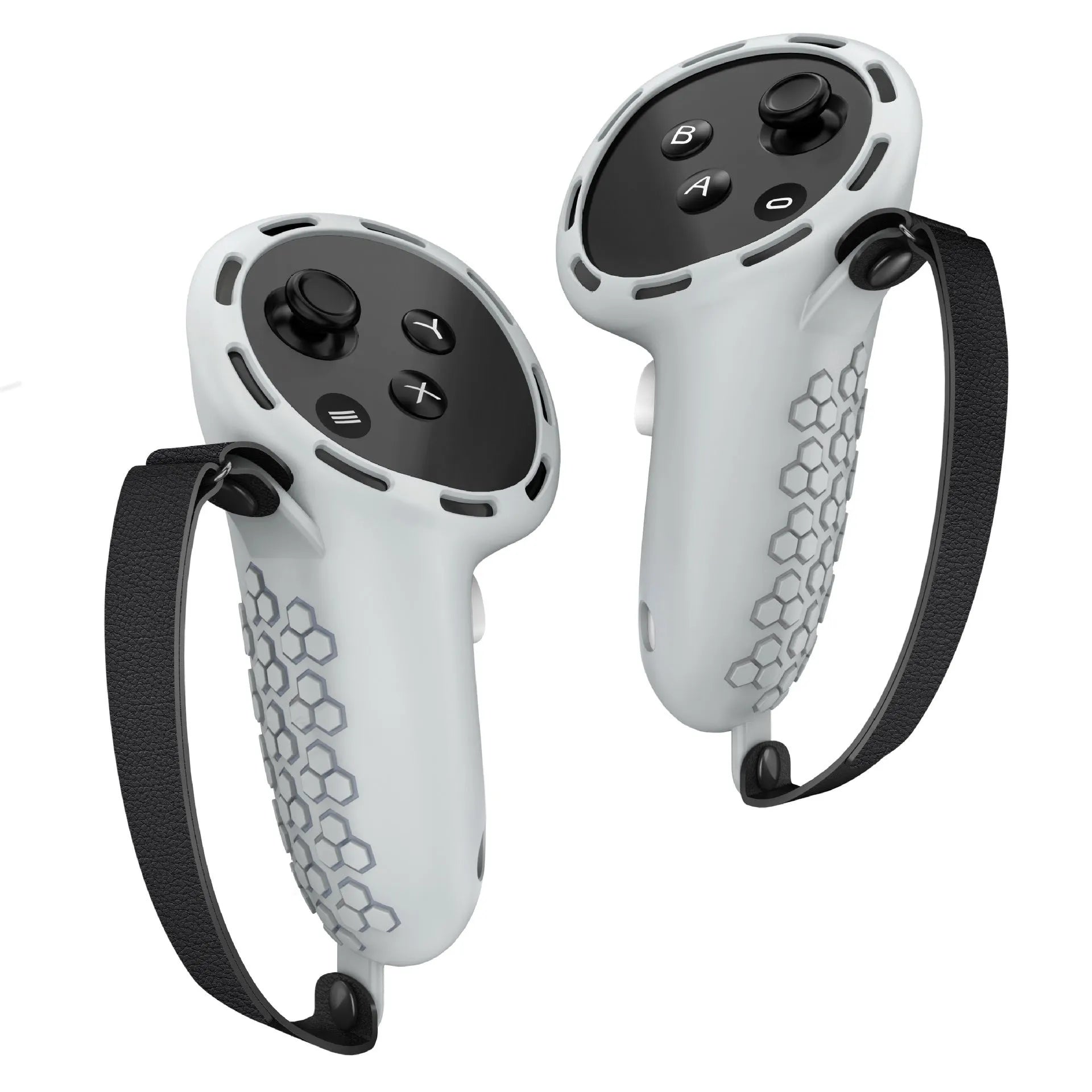 Silicone handle protective sleeves for Meta Quest 3 VR controllers in multiple colour options