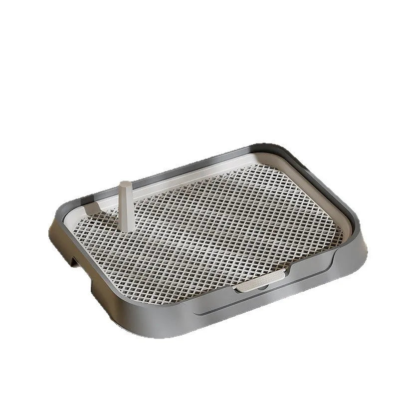 PET plastic fixed-point dog toilet tray in cream yellow, removable and washable, with side walls