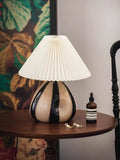 Nordic ceramic dimming table lamp in Panda or Striped design, 220V bedside desk light with plug options
