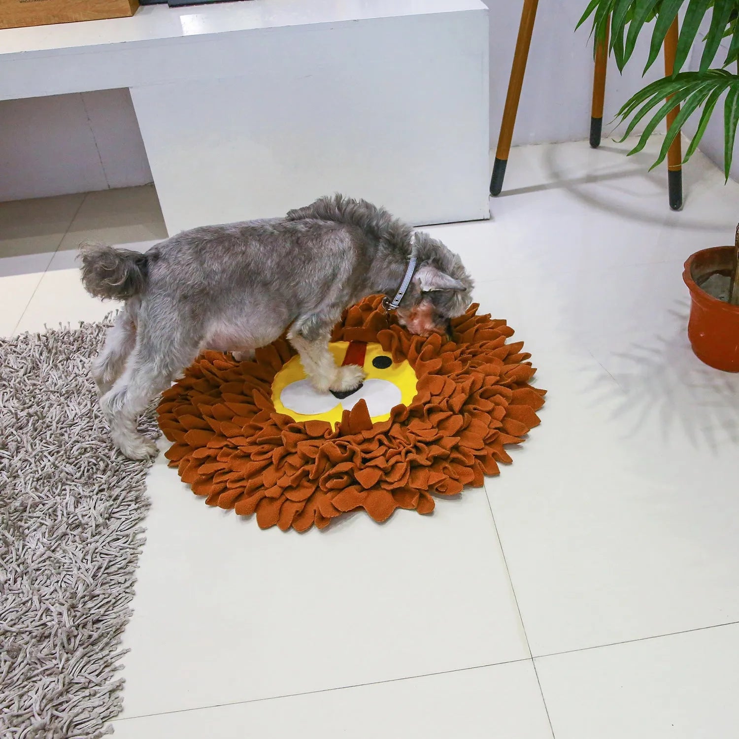 Brown fabric sniffing pad for dogs and cats measuring 33cm by 25cm