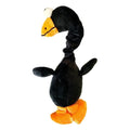 Screaming chicken sound dog chew toy in rubber material showing black, green and orange colour options