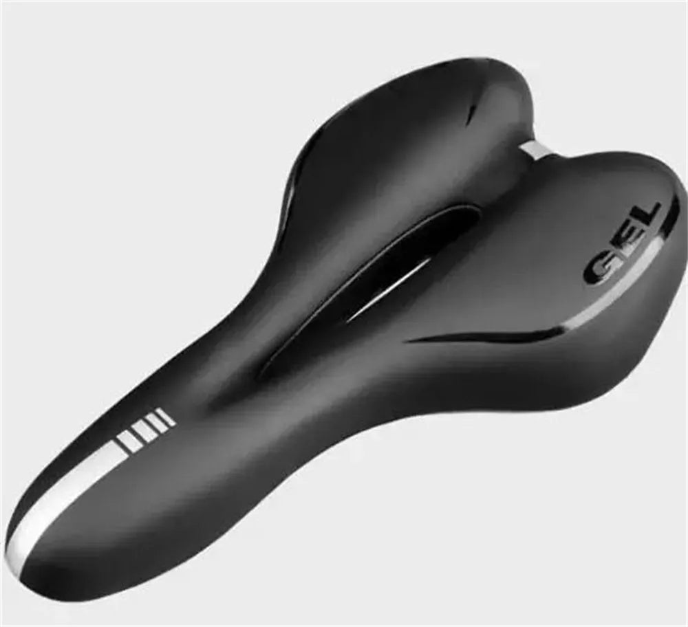 Thickened soft silicone bicycle saddle cushion with waterproof cover, wrench, and tire patch kit