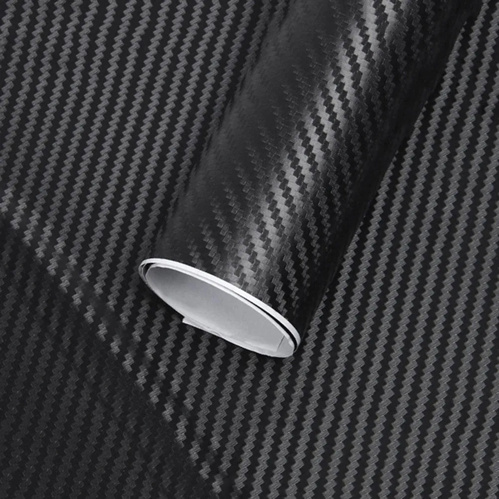 3D raised stripes car body sticker in black, 127x10cm PVC decal on a car panel