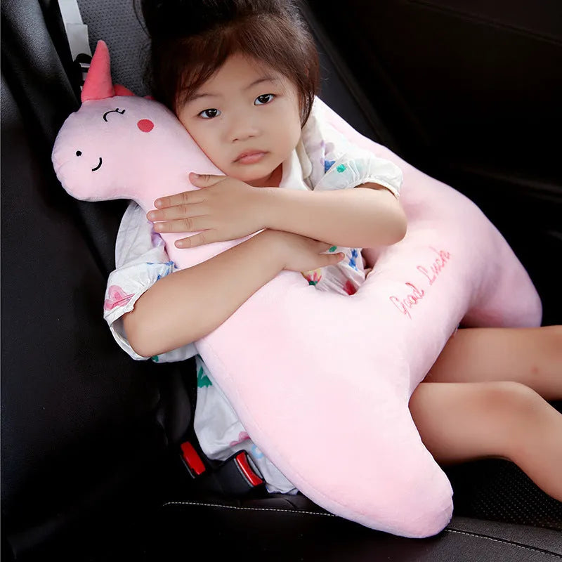 Dinosaur pattern car headrest pillow for children sleeping in rear passenger seats